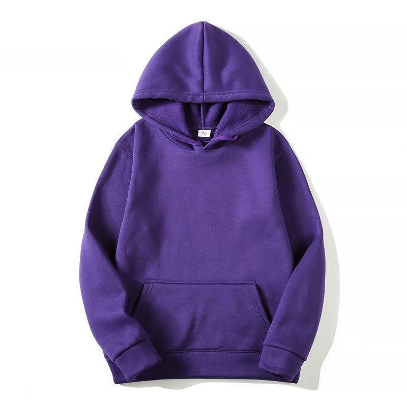 Unisex Solid Color Hoodie – Classic Casual Pullover Sweatshirt