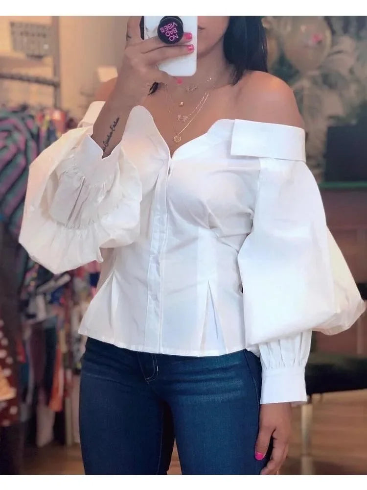 Elegant Off-Shoulder Blouse – Stylish Evening & Casual Wear