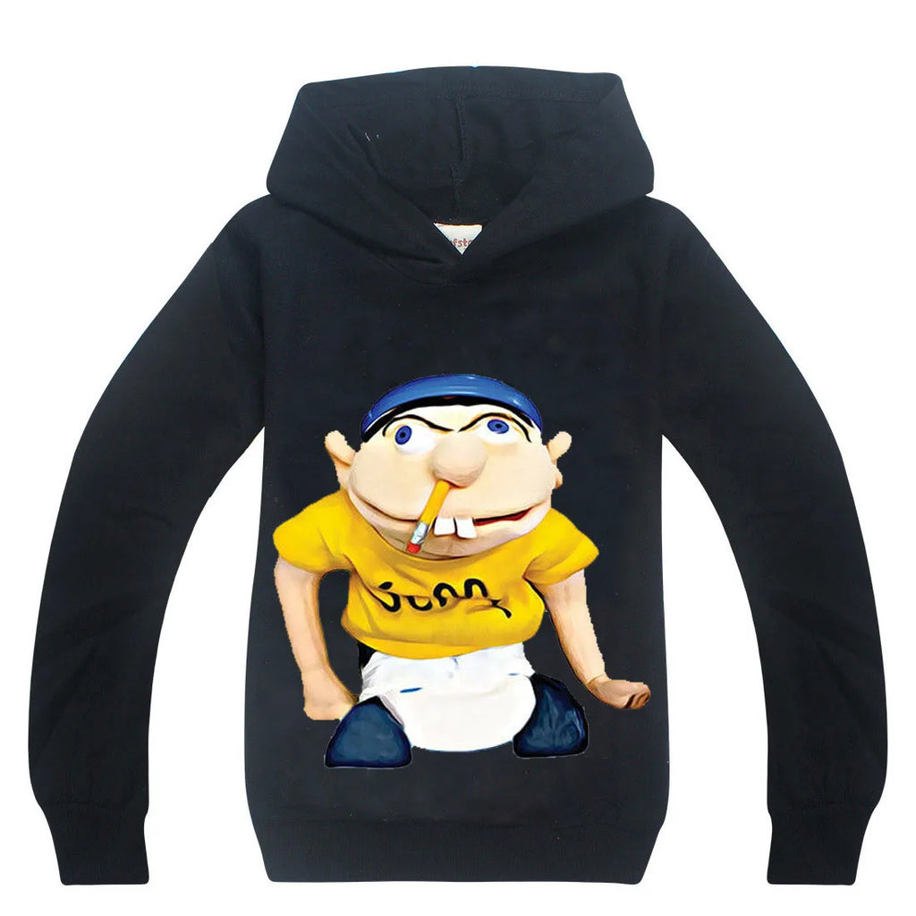 Funny JEFFY Cartoon Hoodie for Kids –Kids’ Graphic Pullover Sweatshirt