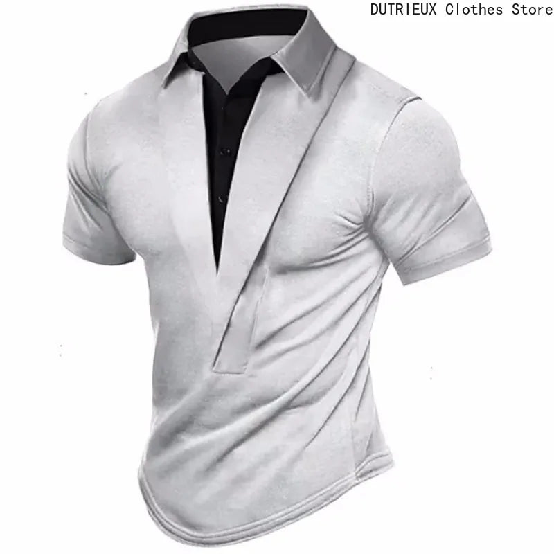 Men’s Summer Henley T-Shirt Everyday Shirt