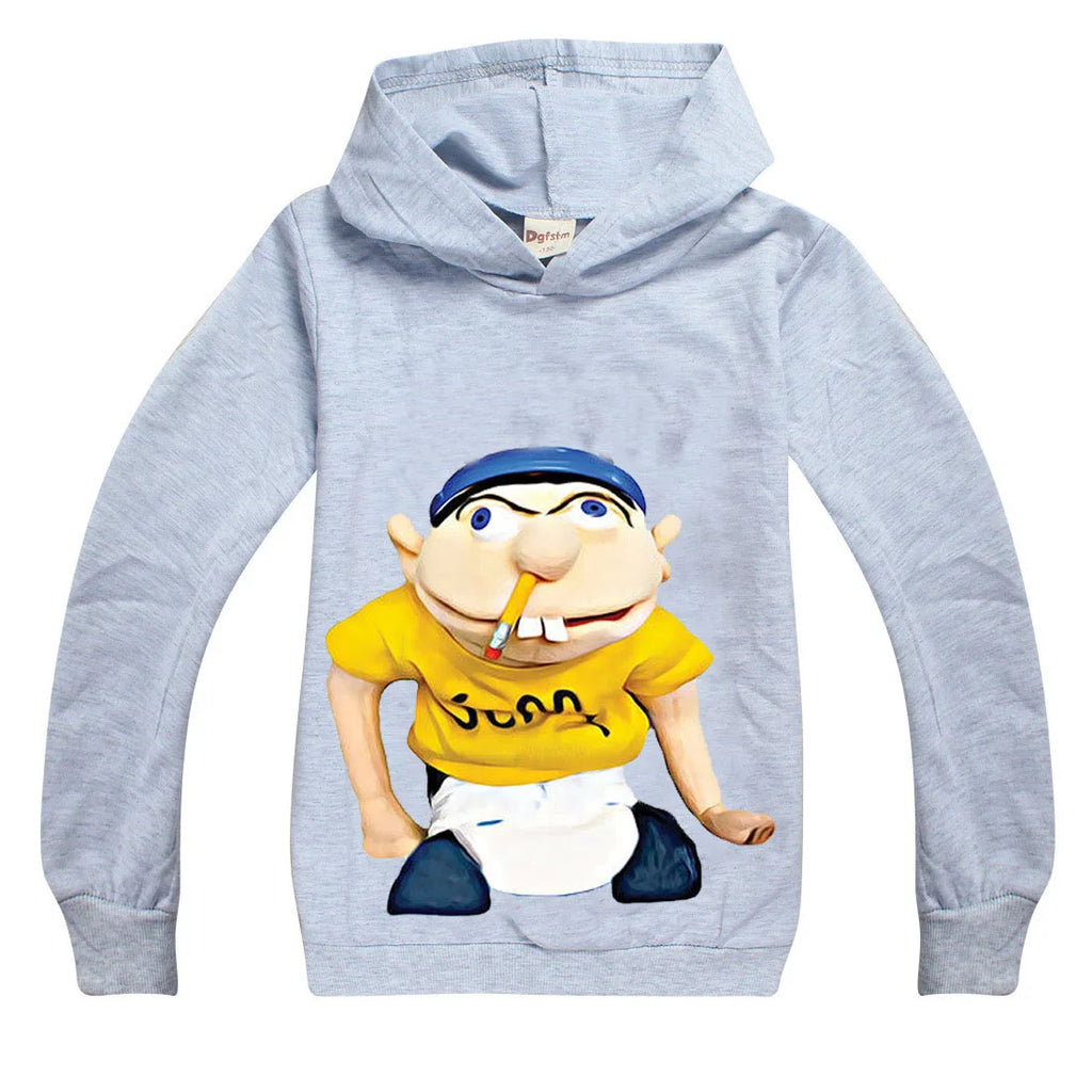 Funny JEFFY Cartoon Hoodie for Kids –Kids’ Graphic Pullover Sweatshirt