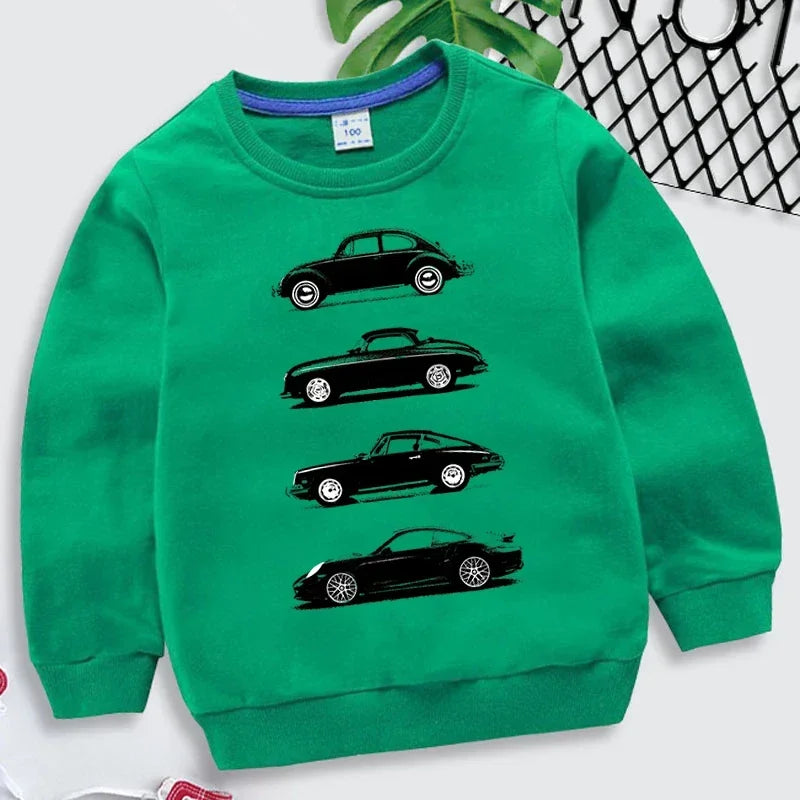 Kids Car Print Hoodie