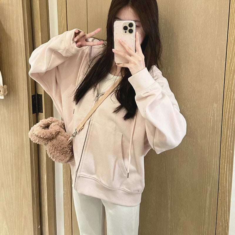 Korean Style Zipper Hoodie – Trendy Casual Pullover Jacket