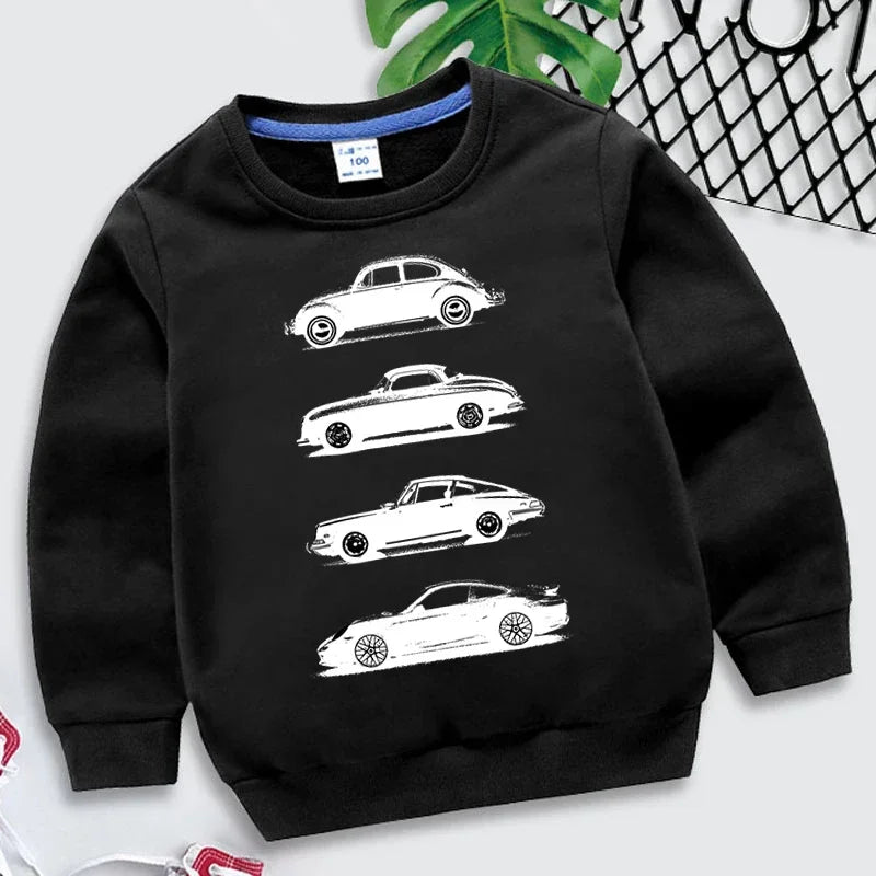 Kids Car Print Hoodie