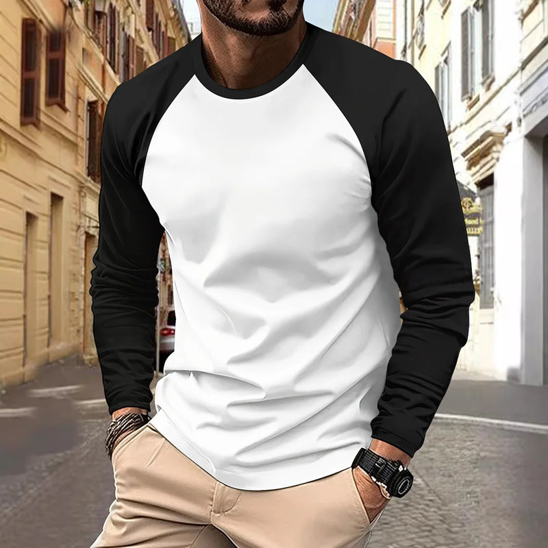 Men’s Color Block Raglan Tee – Stylish Casual Wear