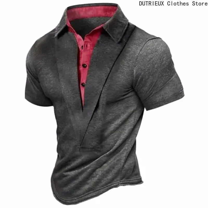 Men’s Summer Henley T-Shirt Everyday Shirt