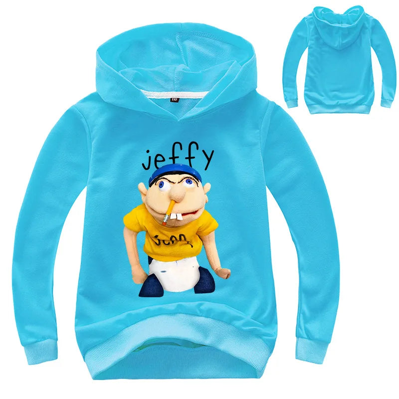 Funny JEFFY Cartoon Hoodie for Kids –Kids’ Graphic Pullover Sweatshirt