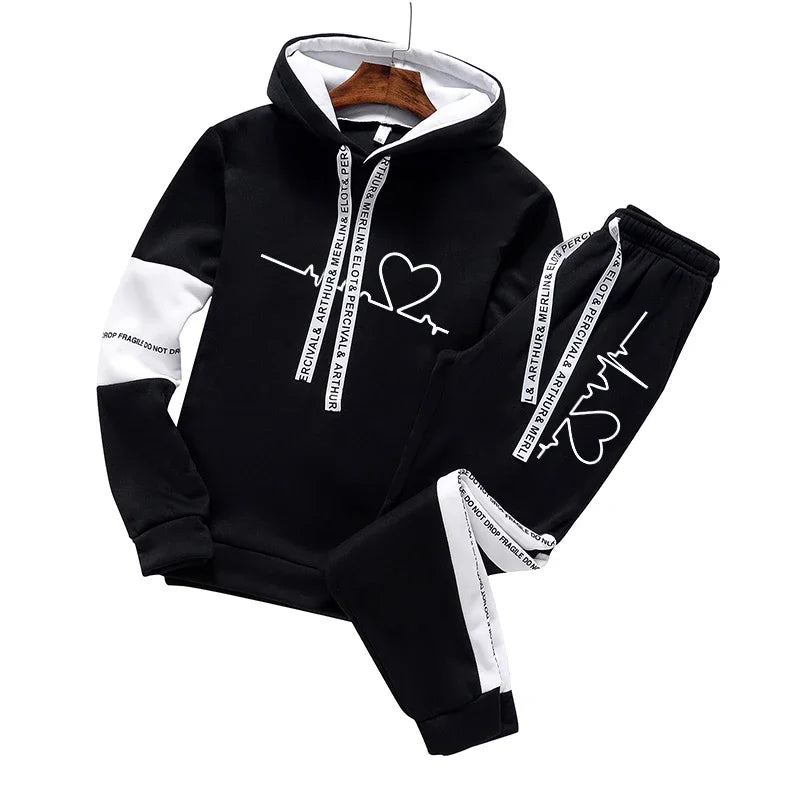 Men’s Sportswear Hoodie Set – Casual Athletic Pullover & Pants