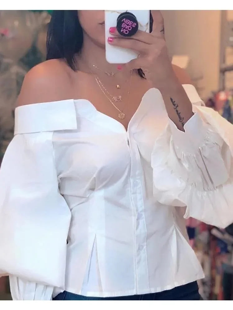 Elegant Off-Shoulder Blouse – Stylish Evening & Casual Wear