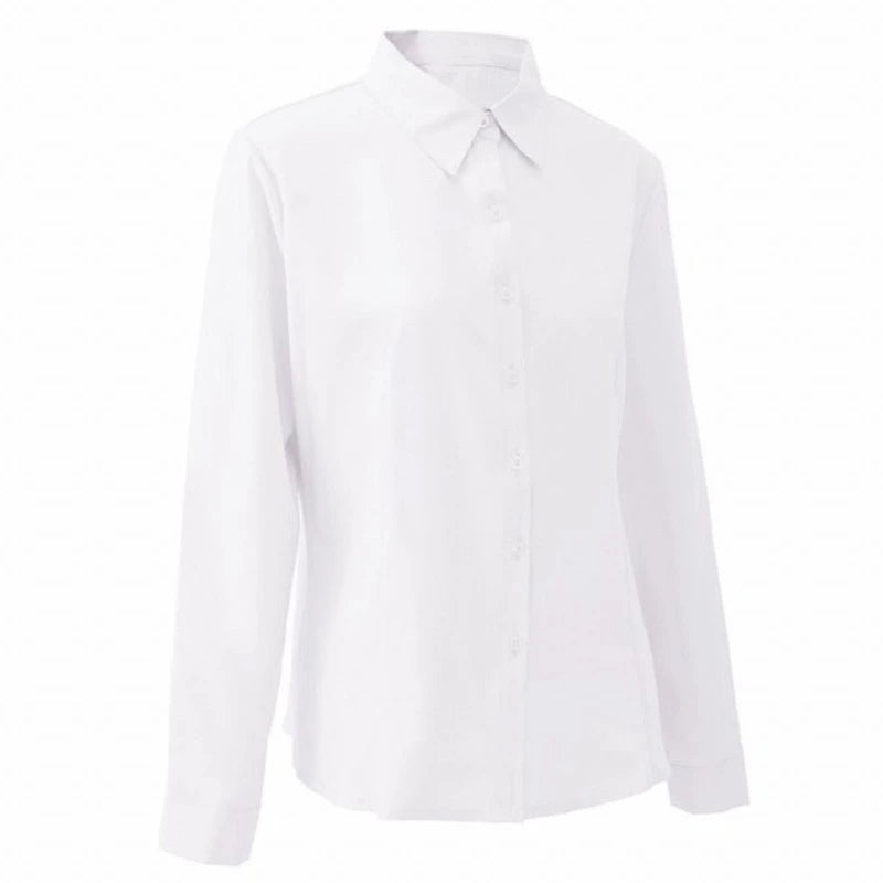 Women’s White Button-Up Blouse – Stylish Work & Casual Top