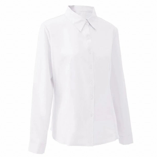 Women’s White Button-Up Blouse – Stylish Work & Casual Top