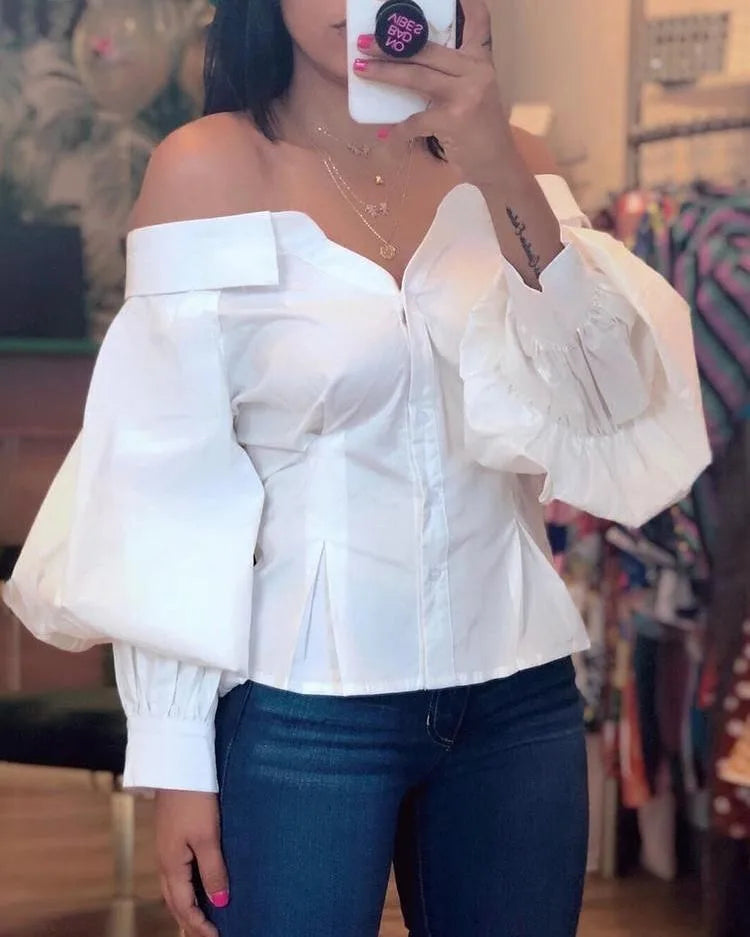Elegant Off-Shoulder Blouse – Stylish Evening & Casual Wear