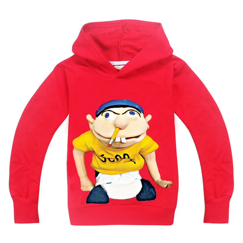 Funny JEFFY Cartoon Hoodie for Kids –Kids’ Graphic Pullover Sweatshirt