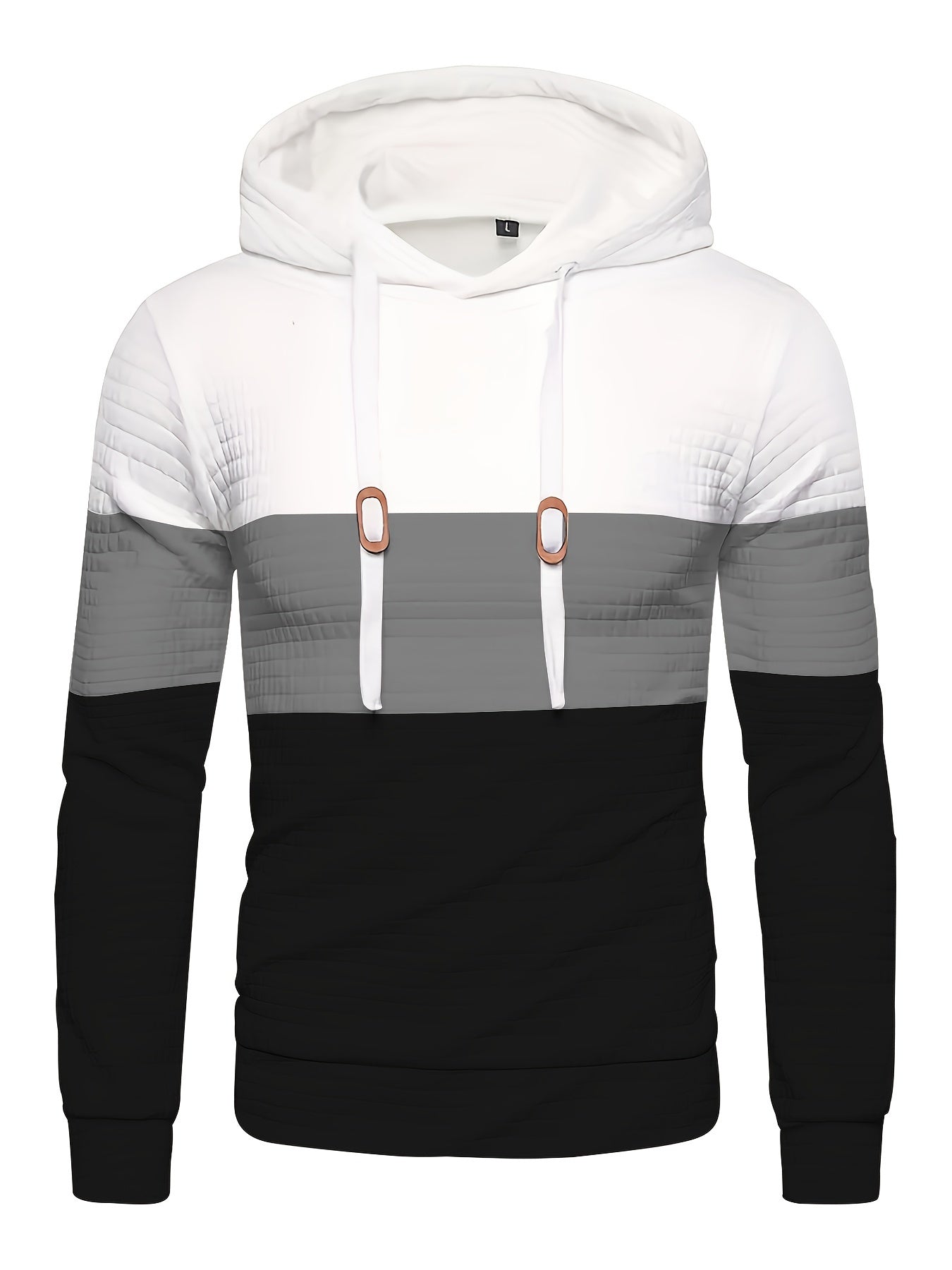 Men’s Color Block Waffle Hoodie – Stylish Streetwear Pullover