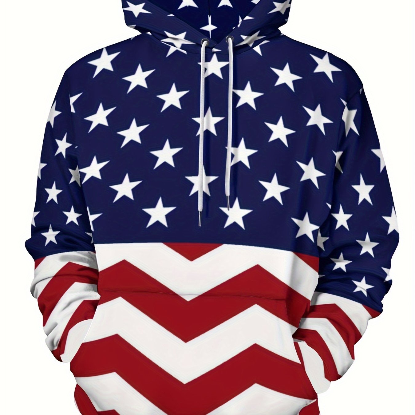 Men’s Stars & Stripes Hoodie – Patriotic Streetwear Pullover