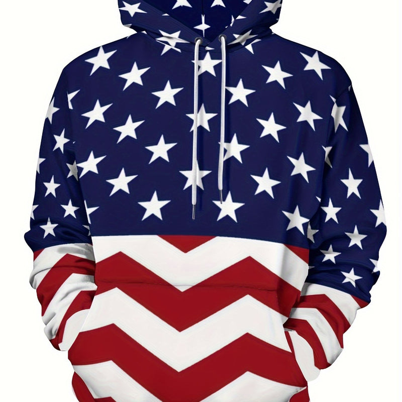Men’s Stars & Stripes Hoodie – Patriotic Streetwear Pullover