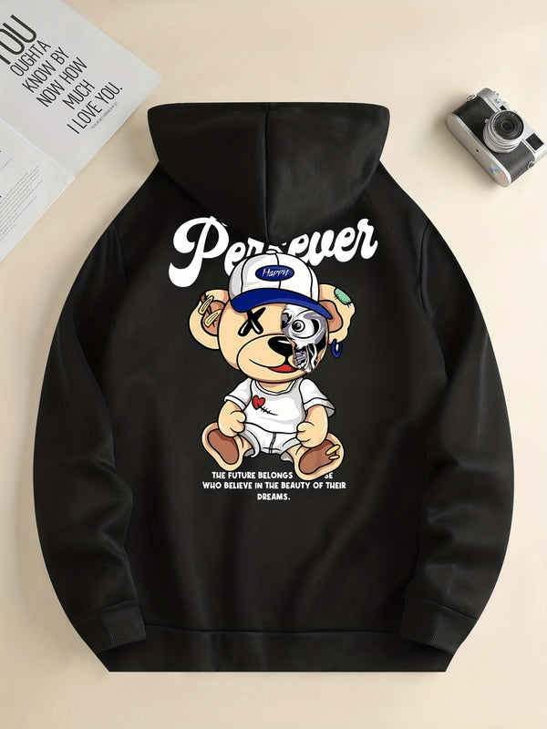 Men’s Cartoon Bear Hoodie – Fun Streetwear Pullover