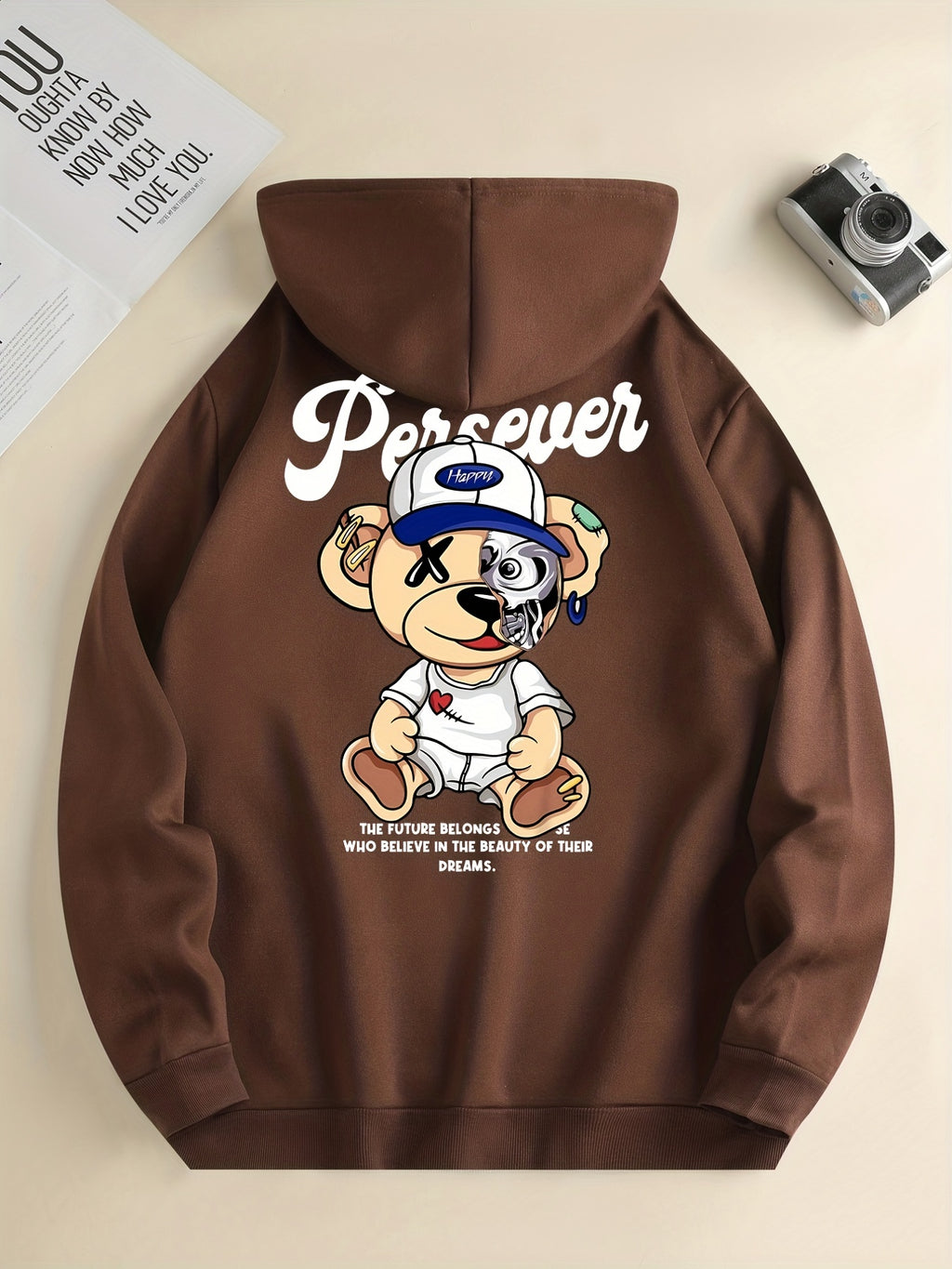 Men’s Cartoon Bear Hoodie – Fun Streetwear Pullover