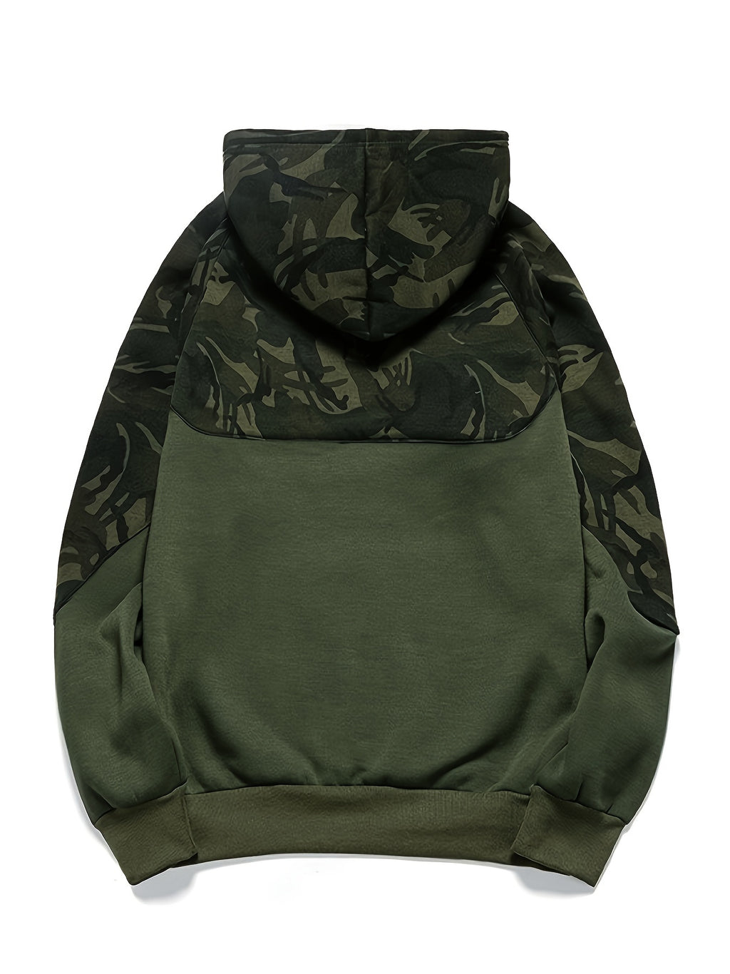 Men’s Camouflage Color-Block Hoodie – Trendy Streetwear Pullover