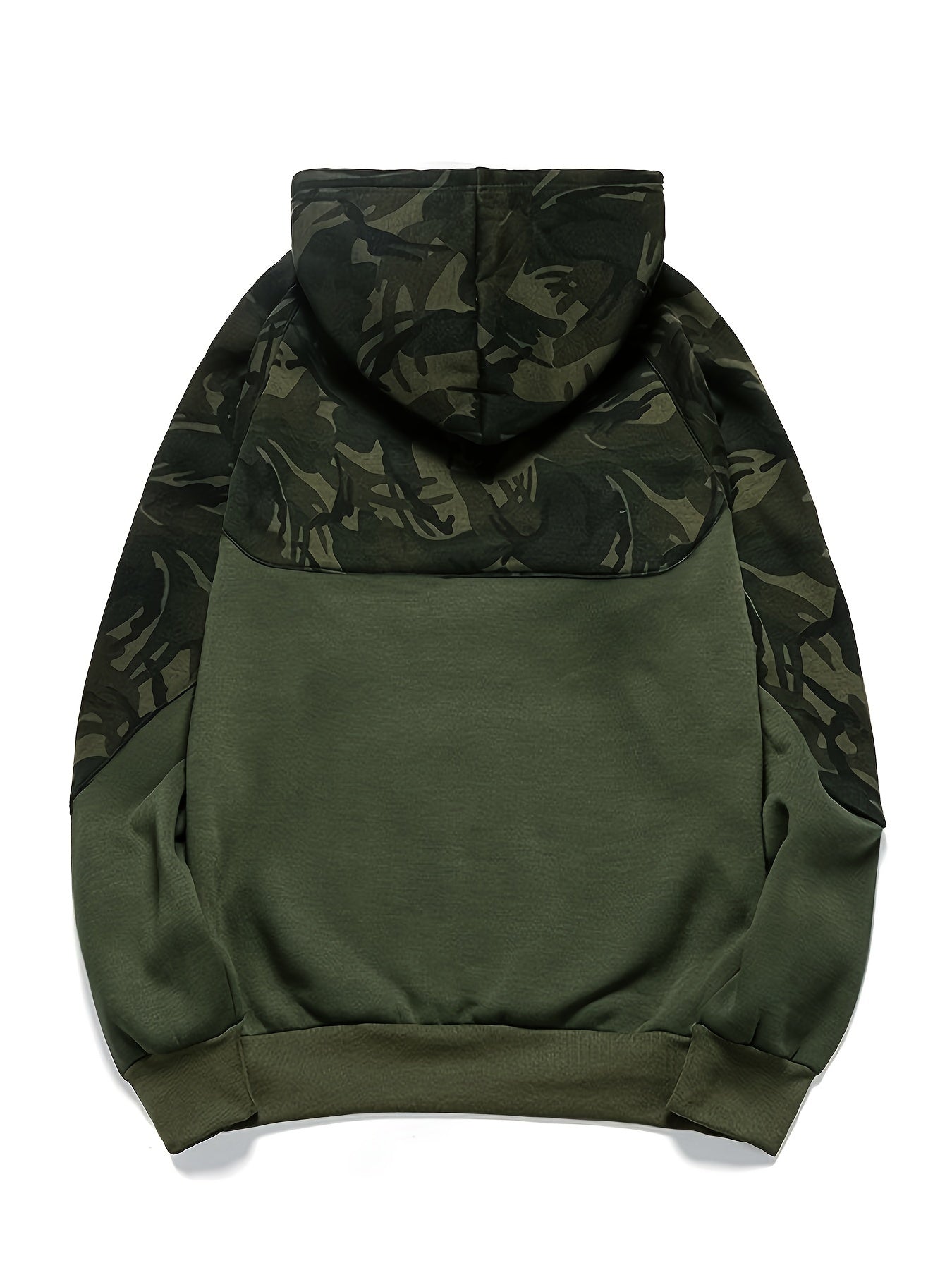 Men’s Camouflage Color-Block Hoodie – Trendy Streetwear Pullover