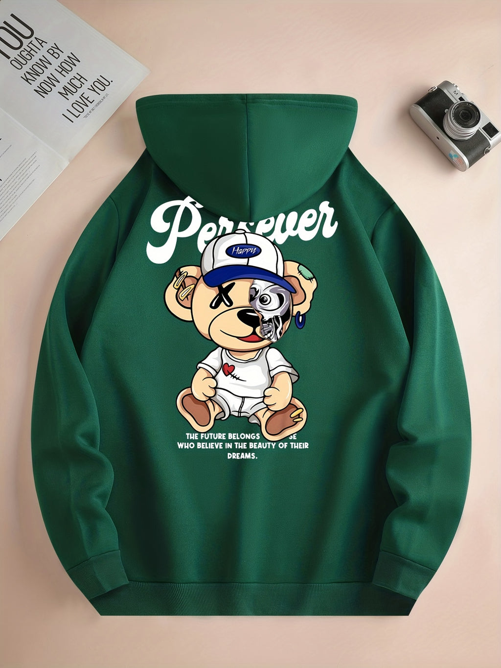 Men’s Cartoon Bear Hoodie – Fun Streetwear Pullover