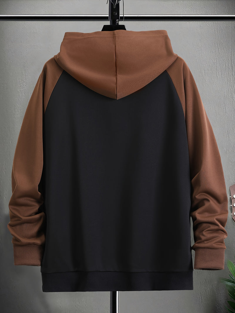 Men’s Color Block Hoodie – Casual Streetwear Pullover