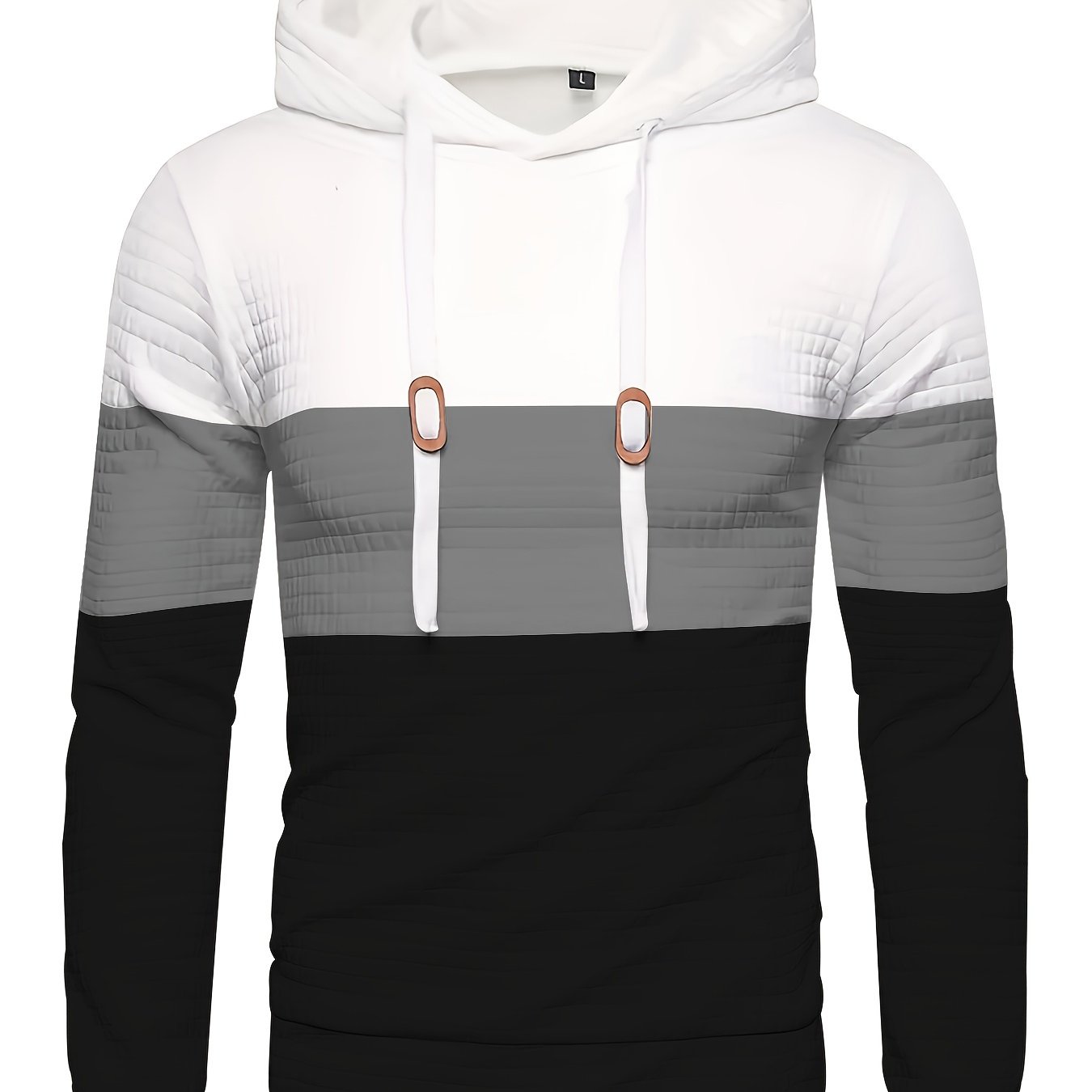 Men’s Color Block Waffle Hoodie – Stylish Streetwear Pullover