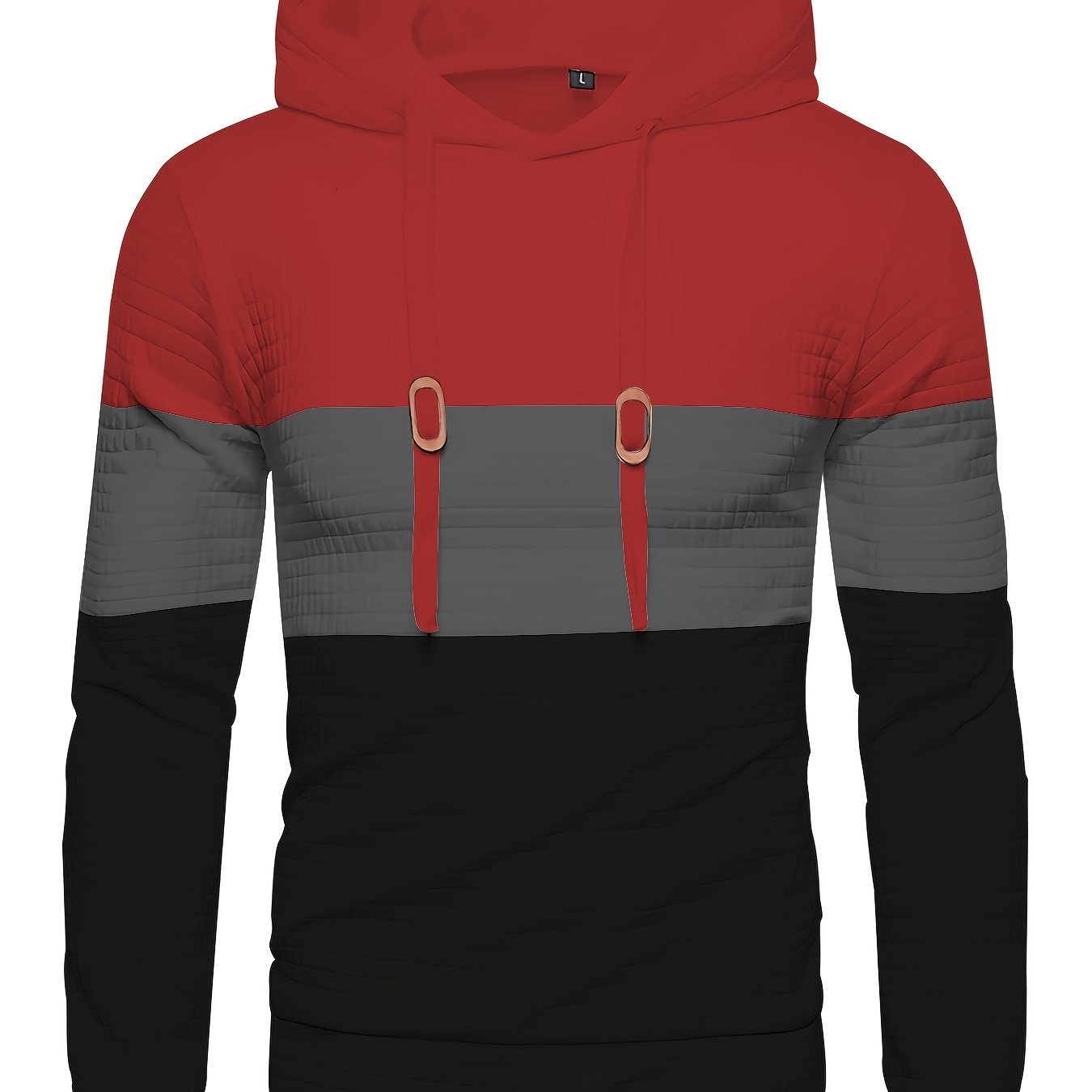Men’s Color Block Waffle Hoodie – Stylish Streetwear Pullover
